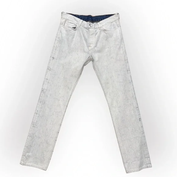 RARE 2012 Maison Martin Margiela X H&M Painted Slim Denim Jeans size 31. - Picture 1 of 5